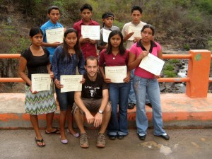 Lee Shaver with students who completed who completed a leadership camp. Photo courtesy of Lee Shaver.