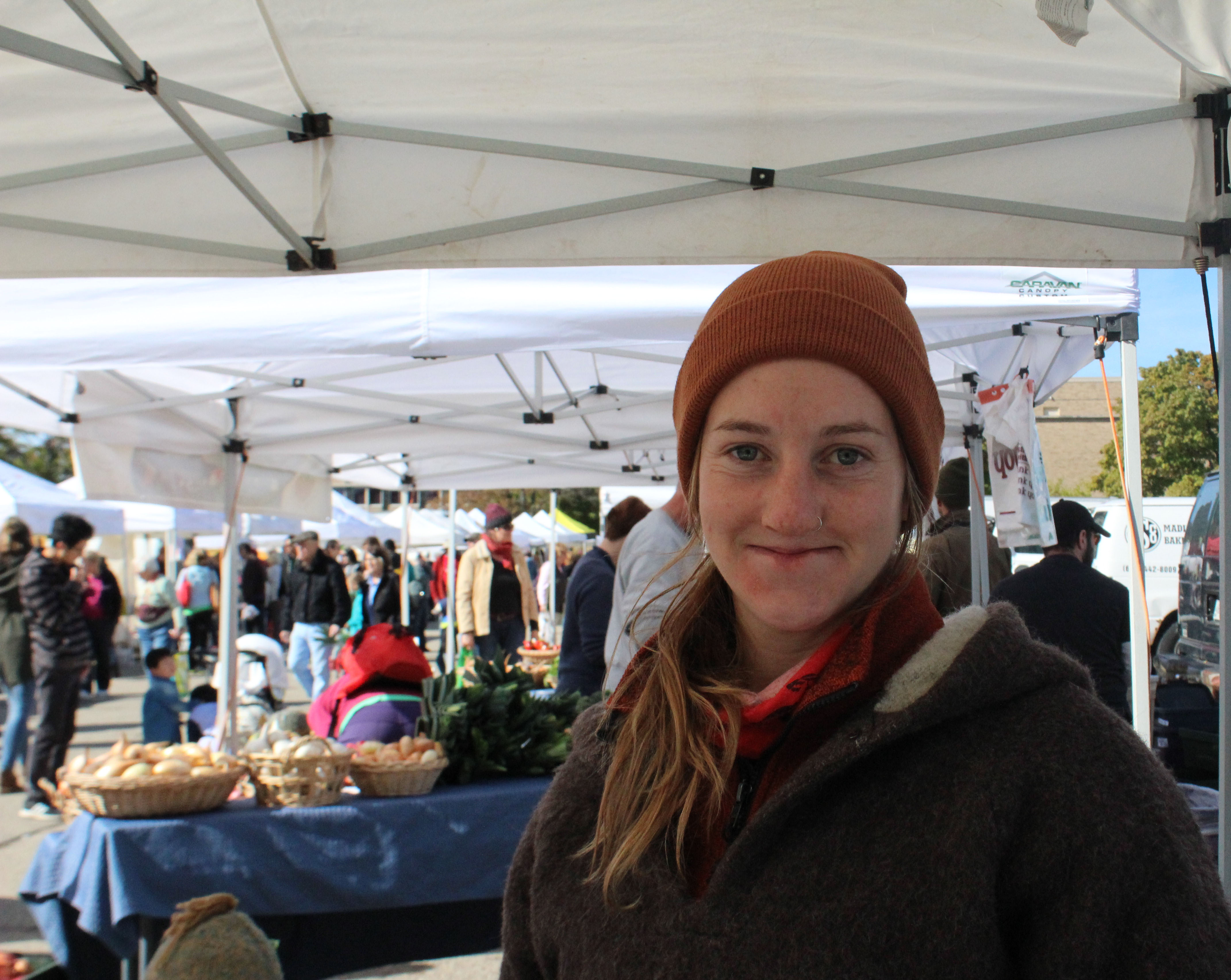 Alicia Murphy at the Westside Community Farmers Market one Saturday morning in Madison. Photo by Becca Radix.